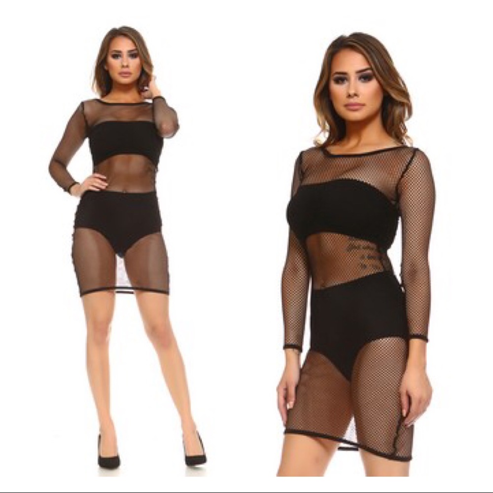 Netted dress, Spaghetti Strap Long Cami Top/Dress - Picture 4 of 7